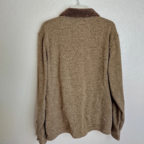 Reef knit sweater fleece top jacket coriander Sherpa collar sz L - Picture 9 of 10